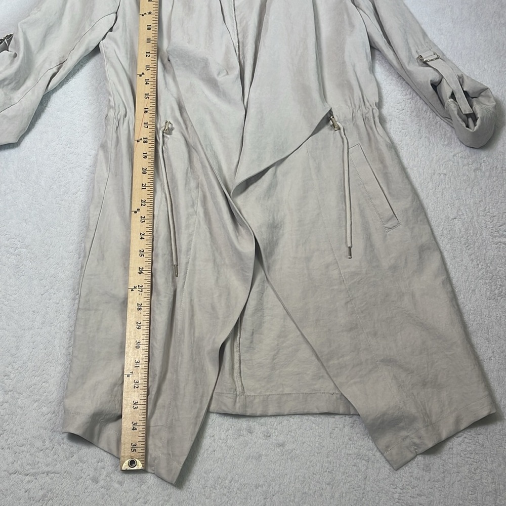 Zara Open Front Drawstring Waterfall Blazer Jacket - Picture 9 of 11